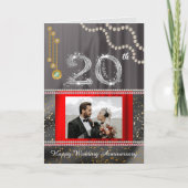 Emerald 20e Jubileum Gold Number & Pearls Kaart (Voorkant)