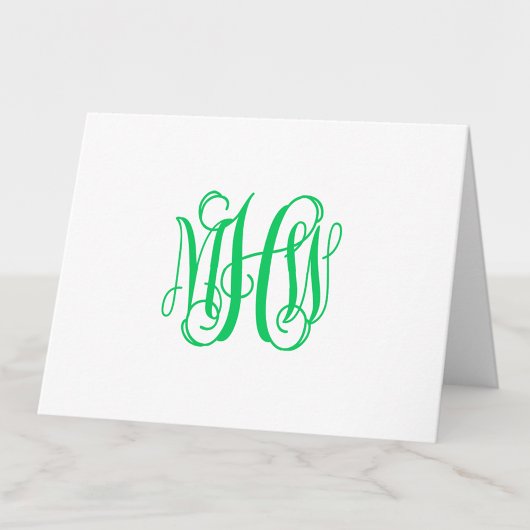 Emerald 3 Initiaal Vine Script Monogram DIY BG Bedankkaart