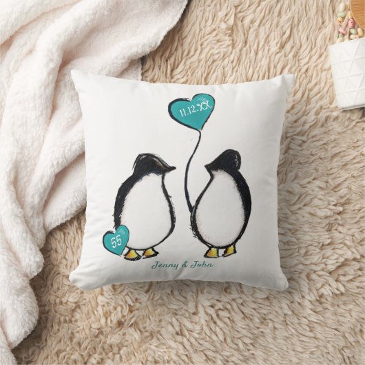 Emerald 55th bruiloft pinguïn cadeau voor pinguïn kussen (Deken)