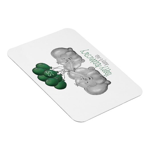 Emerald 55th oliephant bruiloft magneet (Rechterzijde)