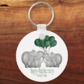 Emerald 55th oliephant bruiloft sleutelhanger (Voorkant)