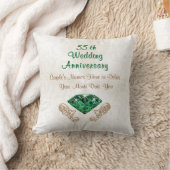 Emerald 55th Wedding Jubileum Gifts, Jouw tekst Kussen (Deken)