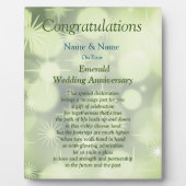 Emerald 55th Wedding Jubileum Plaque Fotoplaat (Voorkant)