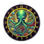 Emerald Abyss Octopus Dartboard Dartbord (Voorkant)