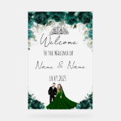 Emerald acryl bruiloft teken bord (Voorkant)