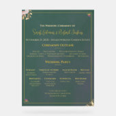 Emerald Acryl Trouwprogramma - Minimalistische Lux Bord (Voorkant)