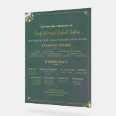 Emerald Acryl Trouwprogramma - Minimalistische Lux Bord (Hoek)
