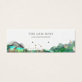 Emerald Agate Earring Mini Display Business Card Mini Visitekaartjes (Voorkant)