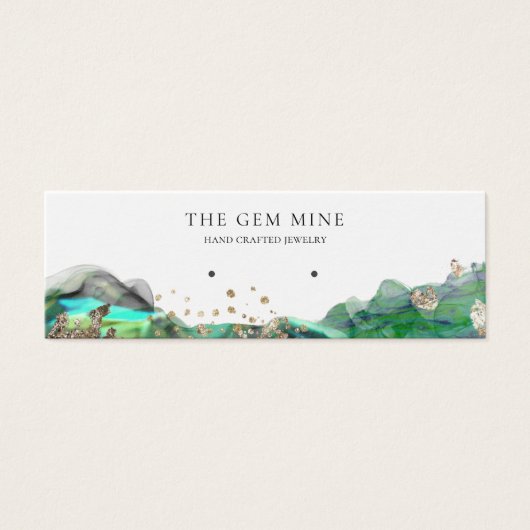 Emerald Agate Earring Mini Display Business Card Mini Visitekaartjes (Voorkant)