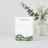 Emerald Agate Gemstone Jewelry Display Card Visitekaartje (Staand voorkant)