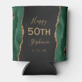 Emerald Agate Gold Dark 50ste verjaardagsfeestje Blikjeskoeler (Voorkant)