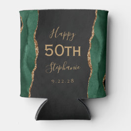 Emerald Agate Gold Dark 50ste verjaardagsfeestje Blikjeskoeler