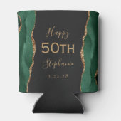 Emerald Agate Gold Dark 50ste verjaardagsfeestje Blikjeskoeler (Achterkant)