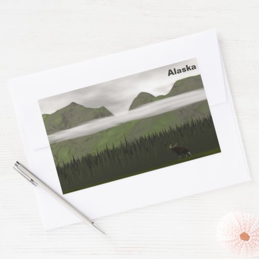 Emerald Alaska Rechthoekige Sticker (Envelop)
