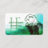 Emerald American Bald Eagle Abstract Monogram Visitekaartje (Voorkant)