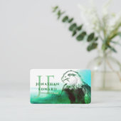 Emerald American Bald Eagle Abstract Monogram Visitekaartje (Staand voorkant)