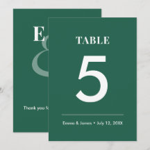 Emerald Ampersand Bruiloft | Modern Tafelnummer