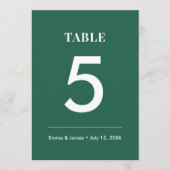 Emerald Ampersand Bruiloft | Modern Tafelnummer (Voorkant)
