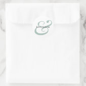 Emerald Ampersand Bruiloft | Monogram Envelop Ronde Sticker (Tas)