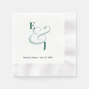 Emerald Ampersand   Op maat gemaakte cocktailservi Servet