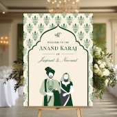 Emerald Anand Karaj Sikh Bruiloft Welkomstbord Poster