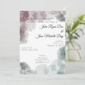 Emerald and Amethyst Waterverf Wedding Invites Kaart (Staand voorkant)