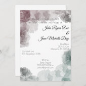 Emerald and Amethyst Waterverf Wedding Invites Kaart (Voorkant / Achterkant)