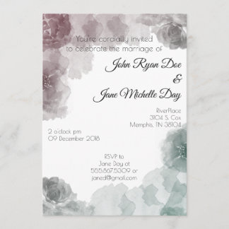 Emerald and Amethyst Waterverf Wedding Invites Kaart