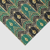 Emerald and Black Art Deco Holiday Pattern Tissuepapier (Detail)