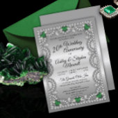 Emerald and Diamond 20th Wedding Anniversary Party Kaart