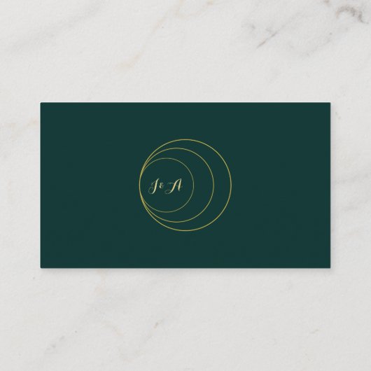 Emerald and Gold Art Deco RSVP-behuizingskaart Informatiekaartje (Achterkant)