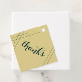 Emerald and Gold Art Deco Wedding Favor Label (In situ)
