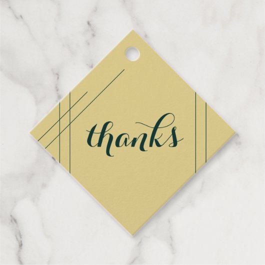 Emerald and Gold Art Deco Wedding Favor Label (Voorkant)