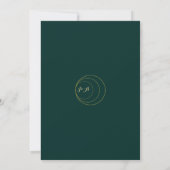 Emerald and Gold Art Deco Wedding Invitation Kaart (Achterkant)