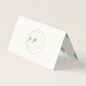 Emerald and Gold Art Deco Wedding Place Card Kaart (Achterkant)