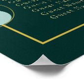 Emerald and Gold Art Deco Wedding Seating Chart Poster (Hoek)