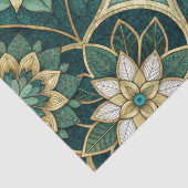 Emerald and Gold Floral Mandala - Ornamental Tissuepapier (Detail)
