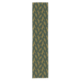 Emerald and Gold Floral Sprig Short Table Runner Korte Tafelloper