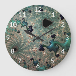 Emerald and Gold Mandelbrot Clock Grote Klok