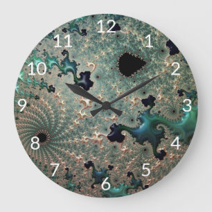 Emerald and Gold Mandelbrot Clock Grote Klok