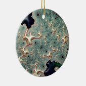 Emerald and Gold Mandelbrot Keramisch Ornament (Rechts)