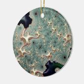 Emerald and Gold Mandelbrot Keramisch Ornament (Links)