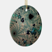 Emerald and Gold Mandelbrot Keramisch Ornament (Rechts)