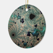 Emerald and Gold Mandelbrot Keramisch Ornament (Links)