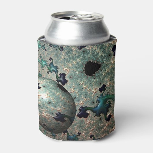 Emerald and Gold Mandelbrot met bol Blikjeskoeler (Blikje Voorkant)