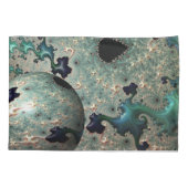 Emerald and Gold Mandelbrot met bol Kussensloop (Achterkant-Links)