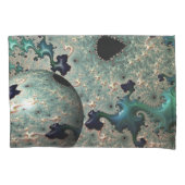 Emerald and Gold Mandelbrot met bol Kussensloop (Voorkant-Links)