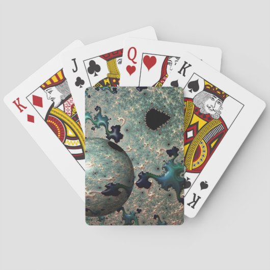 Emerald and Gold Mandelbrot met bol Pokerkaarten (Achterkant)