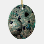 Emerald and Gold Mandelbrot met Sphere Ornament (Rechts)