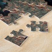 Emerald and Gold Mandelbrot met Sphere Puzzle Legpuzzel (Zijkant)